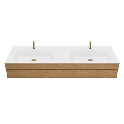 Corian-Badplatte nach Maß mit integriertem Type-7-Waschbecken, Glacier White