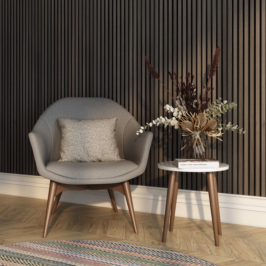 Akustikpaneele | Schwarz geöltes Eichenfurnier mit schwarzem Filz 60 x